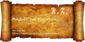 Mayböhm Katalin névjegykártya